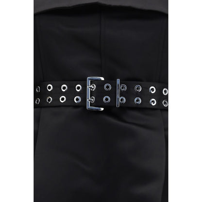 Dress by Ganni for women in polyester satin black features an magnificent silhouette, artfully detailed with a magnificent and that flows into an magnificent short.