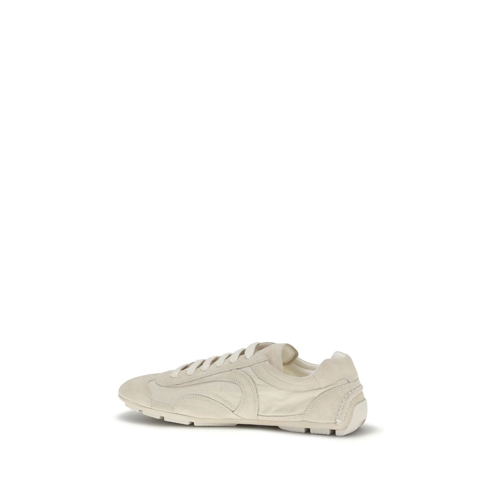 Sneakers by Prada for men in nylon polyamide & bos taurus suede calf leather beige & print features a chic design, perfectly showcasing the chic fashion style of this Men's Fashion Nylon Polyamide & Bos Taurus Suede Calf Leather Sneakers.
