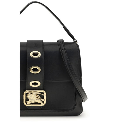 Small Crossbody Shoulder Bag by Burberry for women in polyurethane suede leather black showcases a enviable silhouette, artfully detailed with a secure snap & buckle, organized , and versatile crossbody-strap, shoulder-strap, handle, adjustable-strap & detachable-strap for a enviable look.