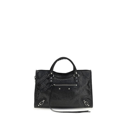 Balenciaga Icon Le City Brass Zamak & Calf Leather Medium Shoulder Bag - Black