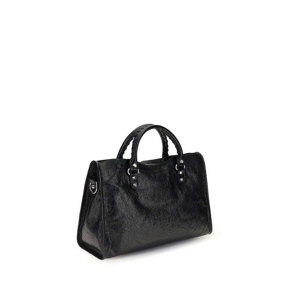 Balenciaga Icon Le City Brass Zamak & Calf Leather Medium Shoulder Bag - Black
