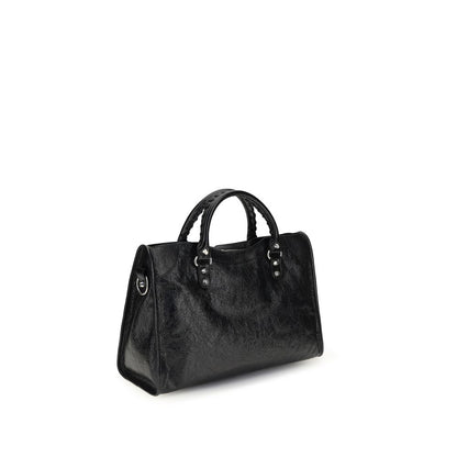 Balenciaga Icon Le City Brass Zamak & Calf Leather Medium Shoulder Bag - Black