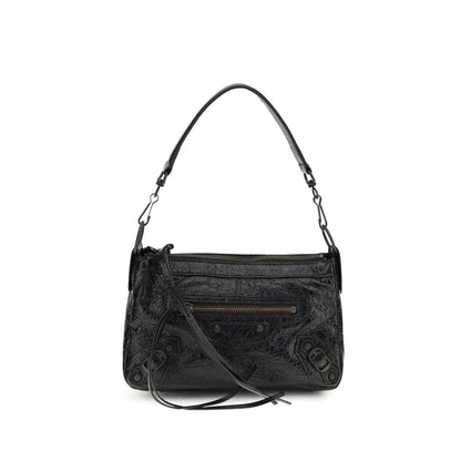 Mini Crossbody Shoulder Bag by Balenciaga for women in zamak cotton canvas calf & lambskin leather black showcases a enviable silhouette, artfully detailed with a secure zipper, organized , and versatile crossbody-strap, handle & adjustable-strap for a enviable look.