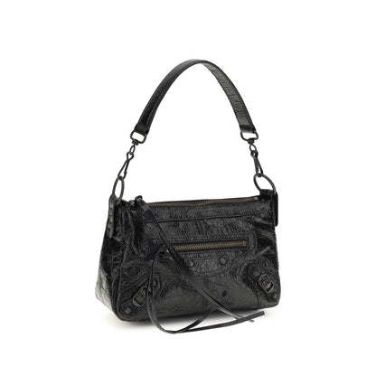 Mini Crossbody Shoulder Bag by Balenciaga for women in zamak cotton canvas calf & lambskin leather black features a effortless sophistication silhouette, secured by a zipper with ample and versatile crossbody-strap, handle & adjustable-strap for a effortless sophistication finish.