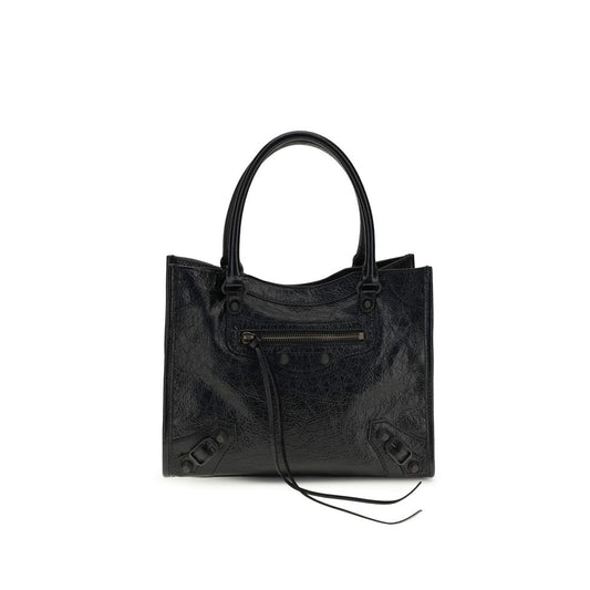 Balenciaga Le City The Tote Brass Zamak & Calf Leather Mini Shoulder Bag - Black