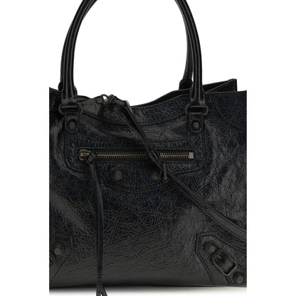 Balenciaga Le City The Tote Brass Zamak & Calf Leather Mini Shoulder Bag - Black