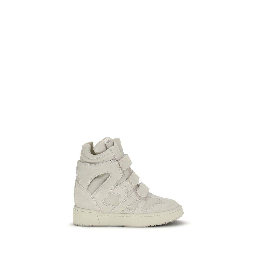 Sneakers by Isabel Marant for women in bos taurus suede calf leather beige features an fashionable silhouette, showcasing the premium Women's Fashion Bos Taurus Suede Calf Leather Sneakers in a fashionable fashion style that offers a fashionable finish for refined style.