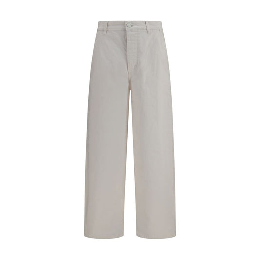 Jeans by Ami Paris for men in cotton denim white features an refined tailoring silhouette, showcasing a premium wide & oversized with a and long cut for a refined tailoring look.