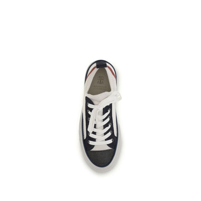 Brunello Cucinelli Women's Low Top Suede Calfskin Leather Sneakers - Multicolor