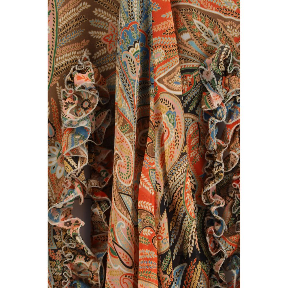 Skirt by Etro for women in silk chiffon multicolor, patterned, paisley, floral & print features an tailored silhouette, artfully capturing the essence of Women's High Rise Silk Chiffon Long Skirt in a sophisticated long.