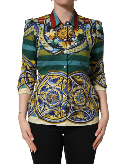 Dolce & Gabbana Women's Stretch Cotton Blouse - Multicolor Print