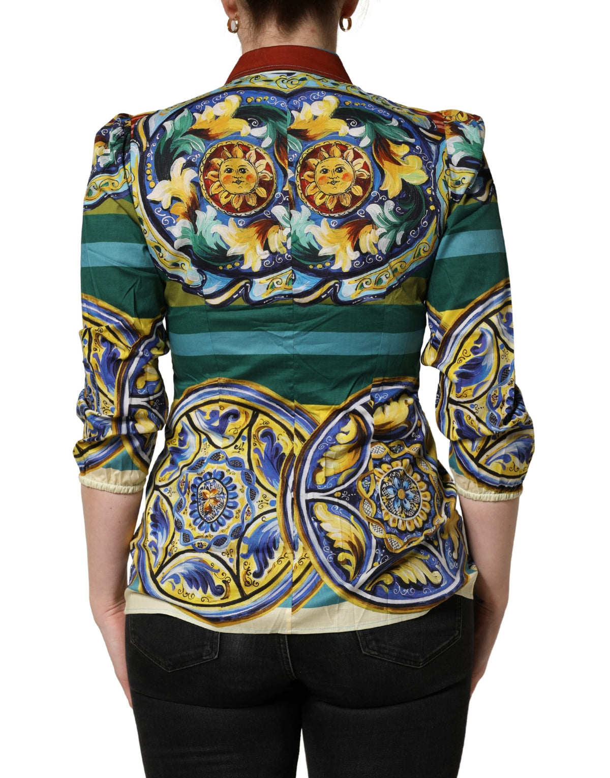 Dolce & Gabbana Women's Stretch Cotton Blouse - Multicolor Print
