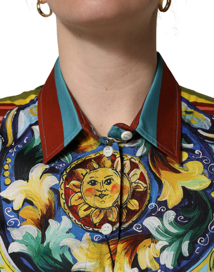 Dolce & Gabbana Women's Stretch Cotton Blouse - Multicolor Print