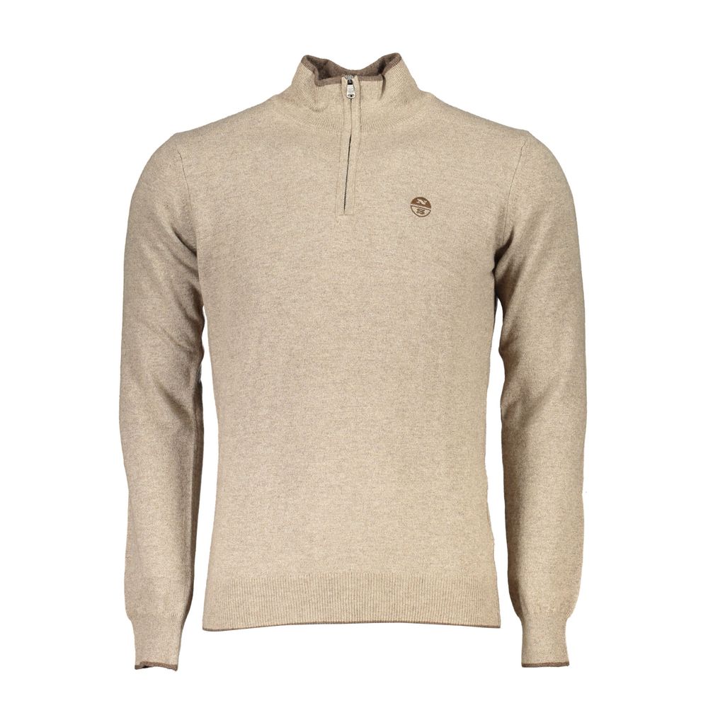 Sweater by North Sails for men in cashmere viscose beige features an tactile silhouette, showcasing a sophisticated turtle neckline and tactile for a refined finish.