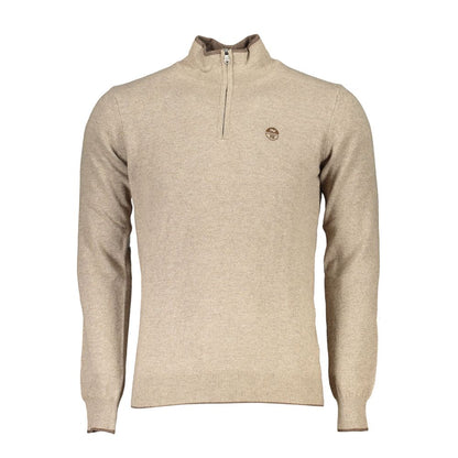 Sweater by North Sails for men in cashmere viscose beige features an tactile silhouette, showcasing a sophisticated turtle neckline and tactile for a refined finish.
