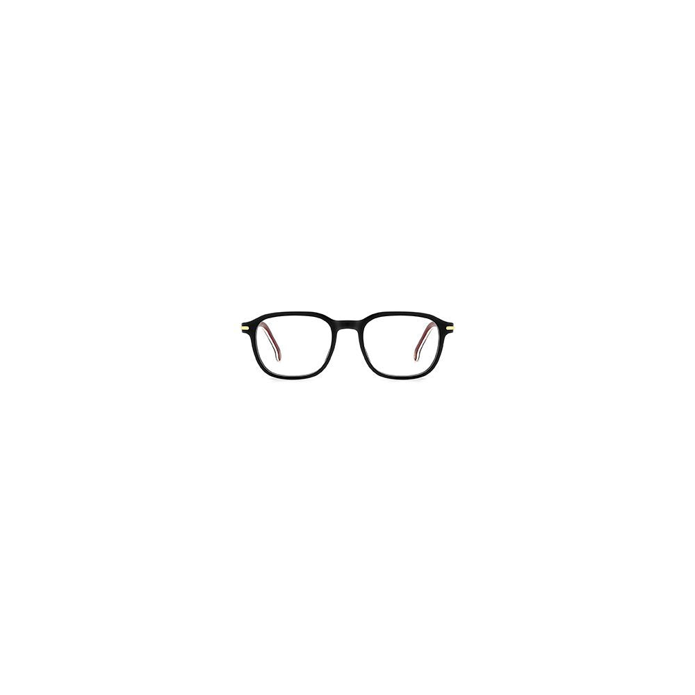 Eyeglasses Frames by Carrera for men in acetate black features a refined silhouette, showcasing a refined black coloured frame and full-frame frame design for a sophisticated, premium look.