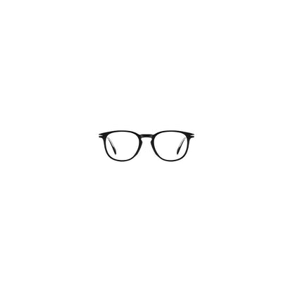 Eyeglasses Frames by David Beckham for men in acetate black features an refined silhouette, showcasing the refined black coloured frame and sophisticated full-frame frame design.