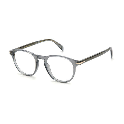 Eyeglasses Frames by David Beckham for men in acetate gray features a refined silhouette, showcasing a refined gray coloured frame and full-frame frame design for a sophisticated, premium look.