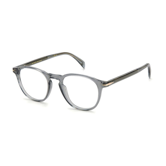 Eyeglasses Frames by David Beckham for men in acetate gray features a refined silhouette, showcasing a refined gray coloured frame and full-frame frame design for a sophisticated, premium look.
