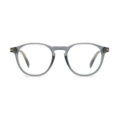 Eyeglasses Frames by David Beckham for men in acetate and gray showcases a refined silhouette, detailed with a gray coloured frame finish and a sophisticated full-frame frame design.