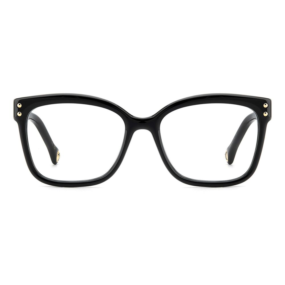 Eyeglasses Frames by Carolina Herrera for women in acetate black showcases a reflective silhouette, artfully incorporating a sophisticated black coloured frame with a distinct full-frame frame design.
