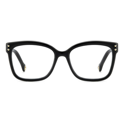 Eyeglasses Frames by Carolina Herrera for women in acetate black showcases a reflective silhouette, artfully incorporating a sophisticated black coloured frame with a distinct full-frame frame design.