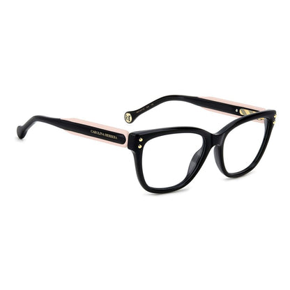 Eyeglasses Frames by Carolina Herrera for women in black features a refined silhouette, showcasing a refined black coloured frame and full-frame frame design for a sophisticated, premium look.