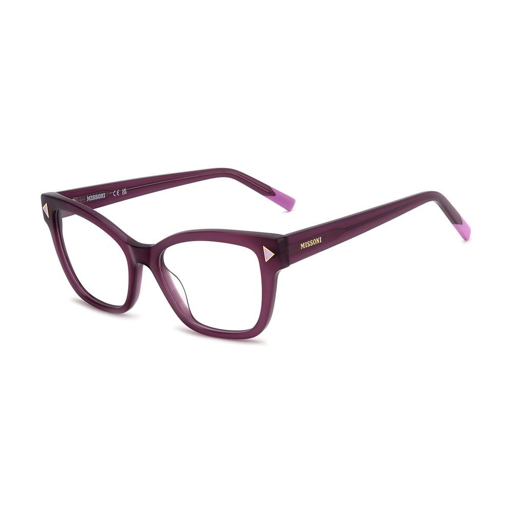 Eyeglasses Frames by Missoni for women in acetate and purple showcases a refined silhouette, detailed with a purple coloured frame finish and a sophisticated full-frame frame design.