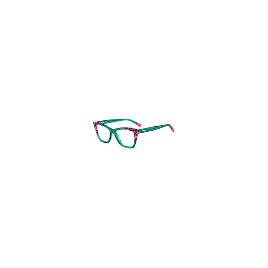 Eyeglasses Frames by Missoni for women in acetate and turquoise showcases an refined full-frame frame design featuring a sophisticated turquoise coloured frame for an refined and refined aesthetic.