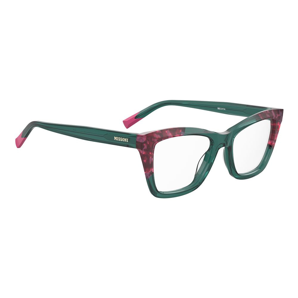 Eyeglasses Frames by Missoni for women in acetate turquoise features an refined silhouette, showcasing a sophisticated turquoise coloured frame and refined full-frame frame design for a refined look.