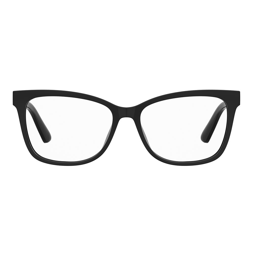 Eyeglasses Frames by Love Moschino for women in plastic black showcases a refined full-frame frame design with a refined black coloured frame finish for a refined and sophisticated look.