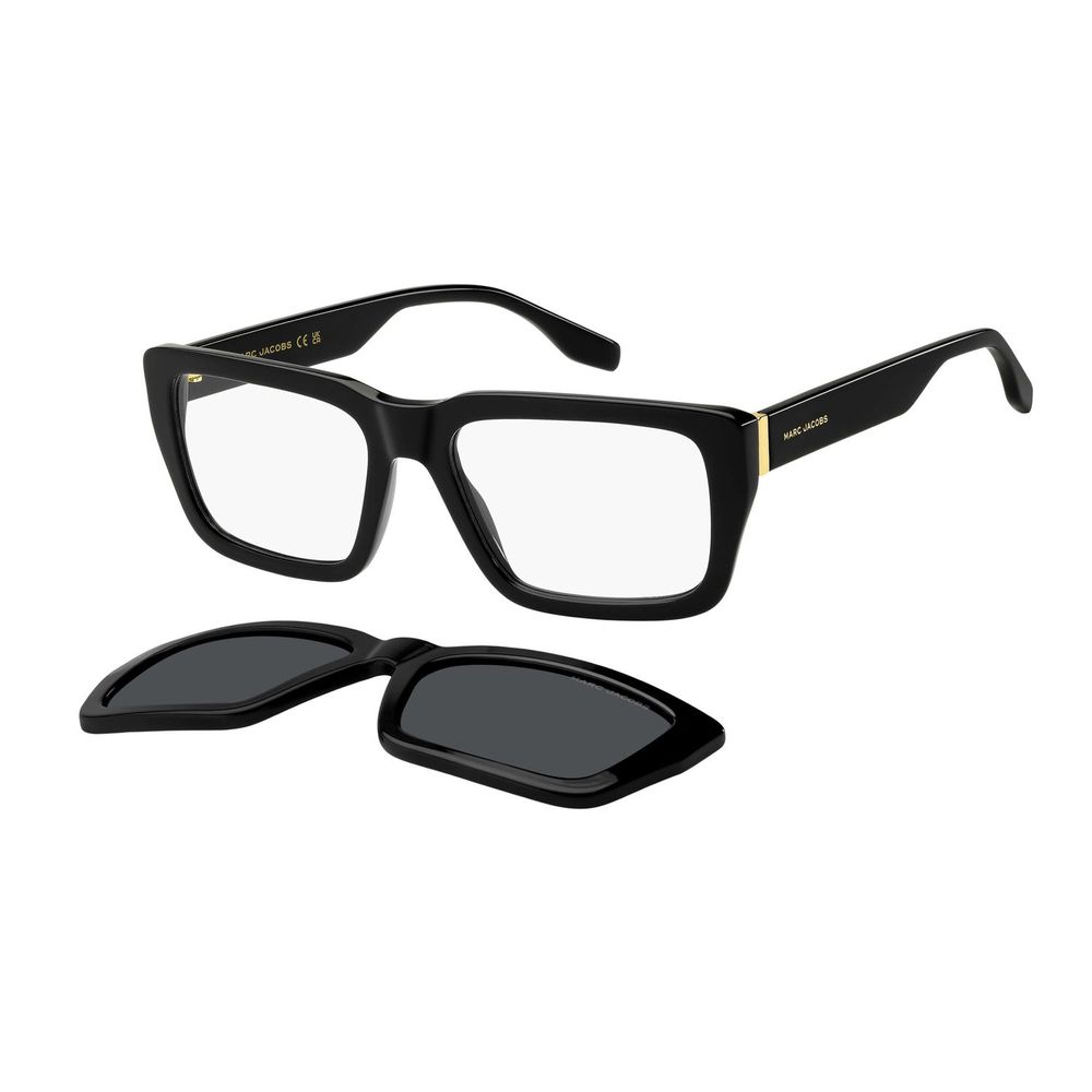 Eyeglasses Frames by Marc Jacobs for men in acetate black showcases a refined full-frame frame design with a refined black coloured frame finish for a refined and sophisticated look.