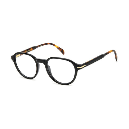 Eyeglasses Frames by David Beckham for men in acetate black features a refined silhouette, showcasing a refined black coloured frame and full-frame frame design for a sophisticated, premium look.