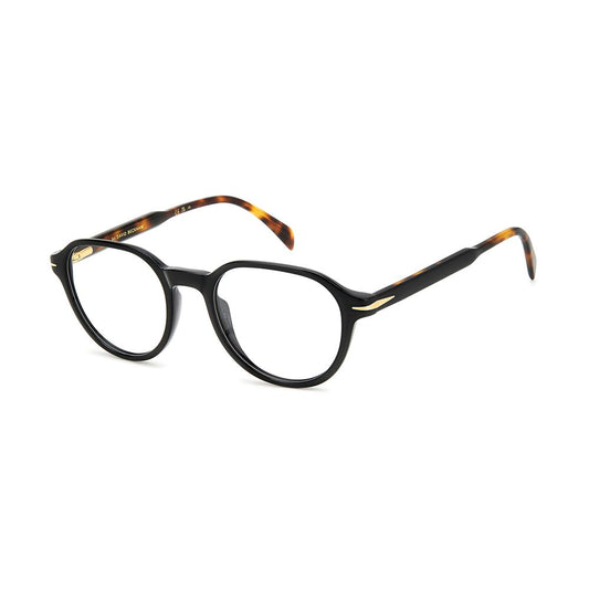 Eyeglasses Frames by David Beckham for men in acetate black features a refined silhouette, showcasing a refined black coloured frame and full-frame frame design for a sophisticated, premium look.