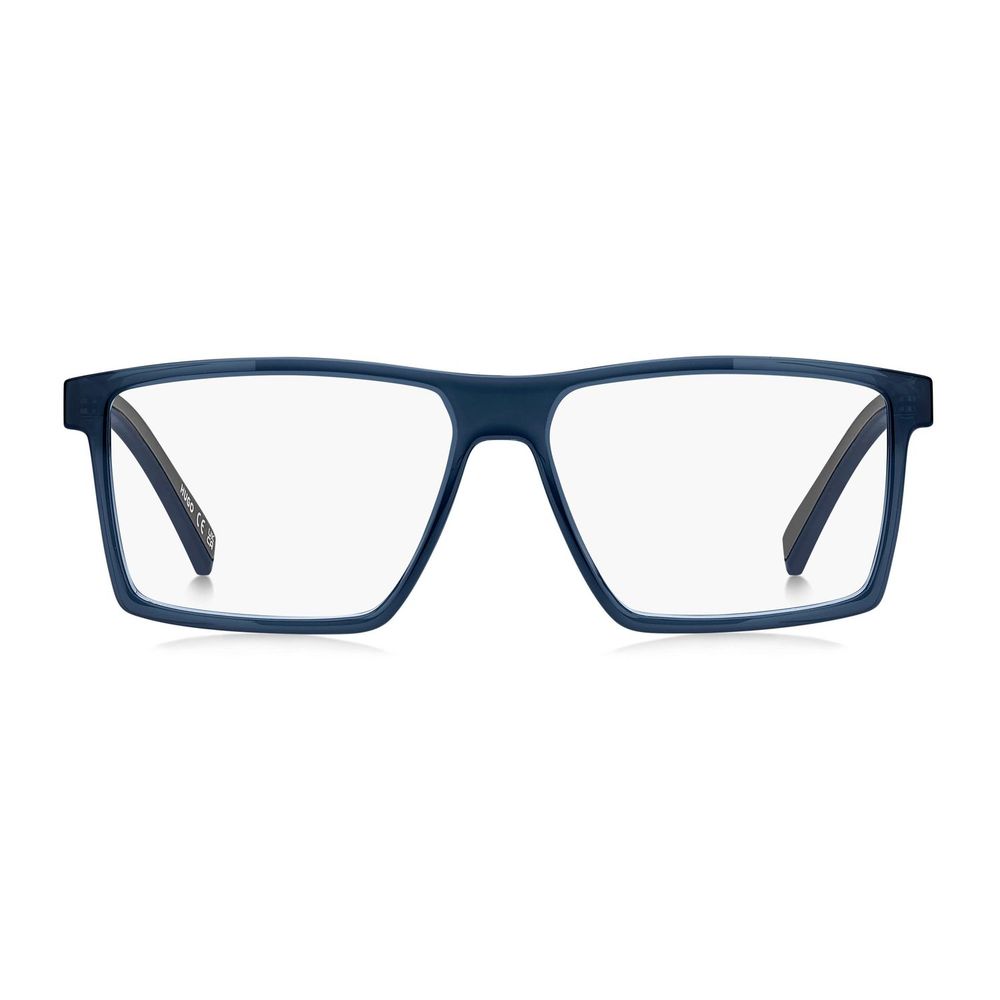 Eyeglasses Frames by Hugo Boss for men in plastic blue features a refined silhouette, showcasing a refined blue coloured frame and full-frame frame design for a sophisticated, premium look.