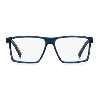 Eyeglasses Frames by Hugo Boss for men in plastic blue features a refined silhouette, showcasing a refined blue coloured frame and full-frame frame design for a sophisticated, premium look.