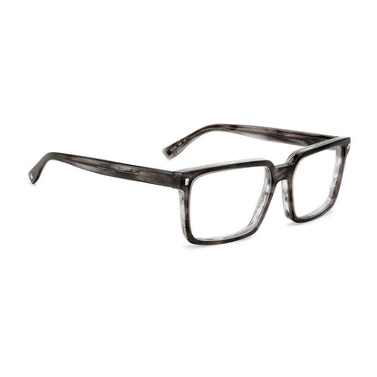 Eyeglasses Frames by Dsquared² for men in acetate and gray & red showcases a refined silhouette, detailed with a gray coloured frame finish and a sophisticated full-frame frame design.