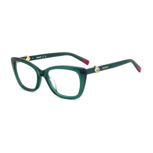 Eyeglasses Frames by Missoni for women in acetate and turquoise showcases a refined silhouette, detailed with a turquoise coloured frame finish and a sophisticated full-frame frame design.