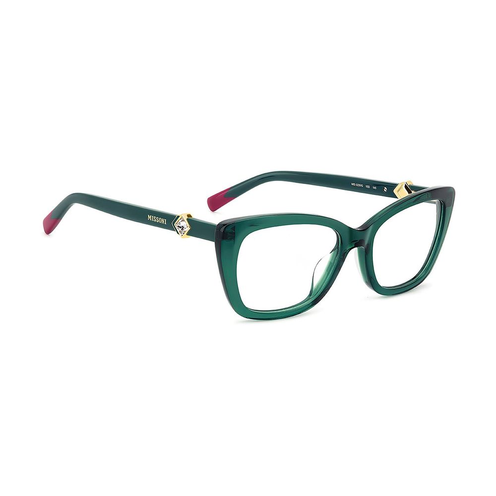Eyeglasses Frames by Missoni for women in acetate and turquoise showcases an refined full-frame frame design featuring a sophisticated turquoise coloured frame for an refined and refined aesthetic.