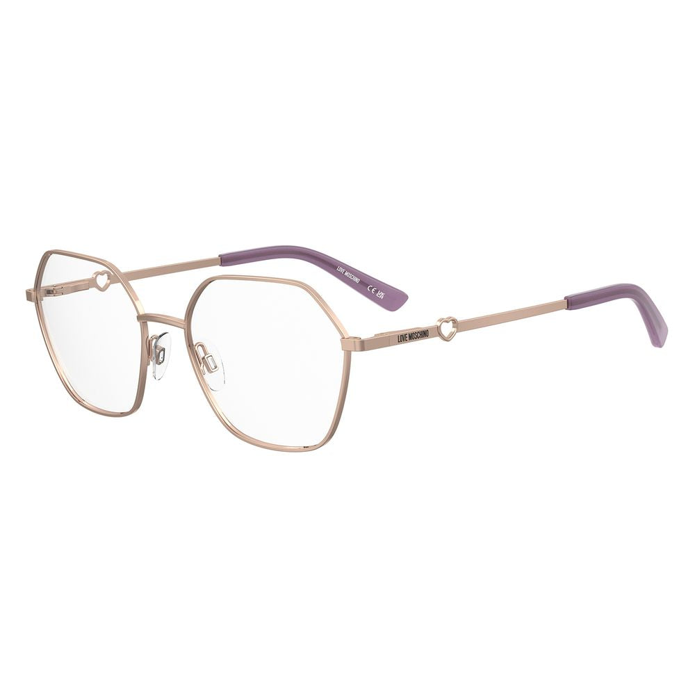Love Moschino Women's Full-Rim Trapezium Metal Eyeglasses Frames - Rose Gold