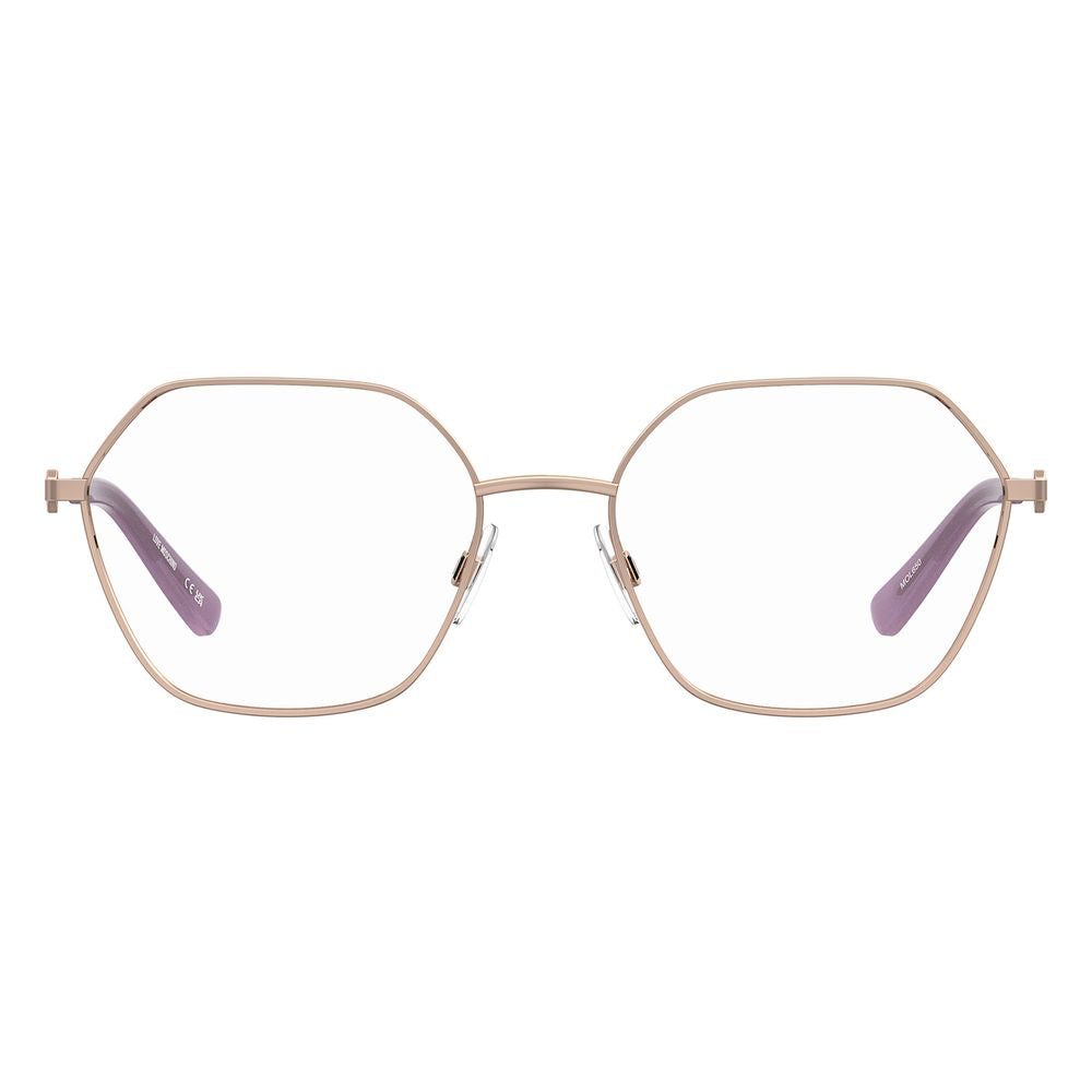 Love Moschino Women's Full-Rim Trapezium Metal Eyeglasses Frames - Rose Gold