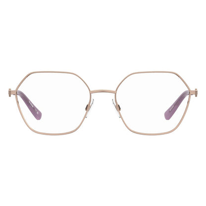 Love Moschino Women's Full-Rim Trapezium Metal Eyeglasses Frames - Rose Gold