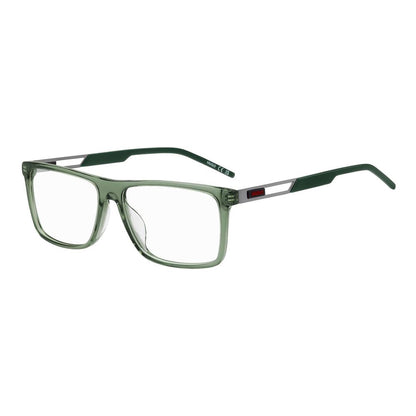 Eyeglasses Frames by Hugo Boss for men in acetate and green showcases an refined full-frame frame design featuring a sophisticated olive coloured frame for an refined and refined aesthetic.