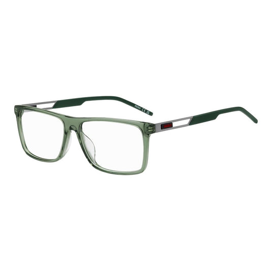 Eyeglasses Frames by Hugo Boss for men in acetate and green showcases an refined full-frame frame design featuring a sophisticated olive coloured frame for an refined and refined aesthetic.
