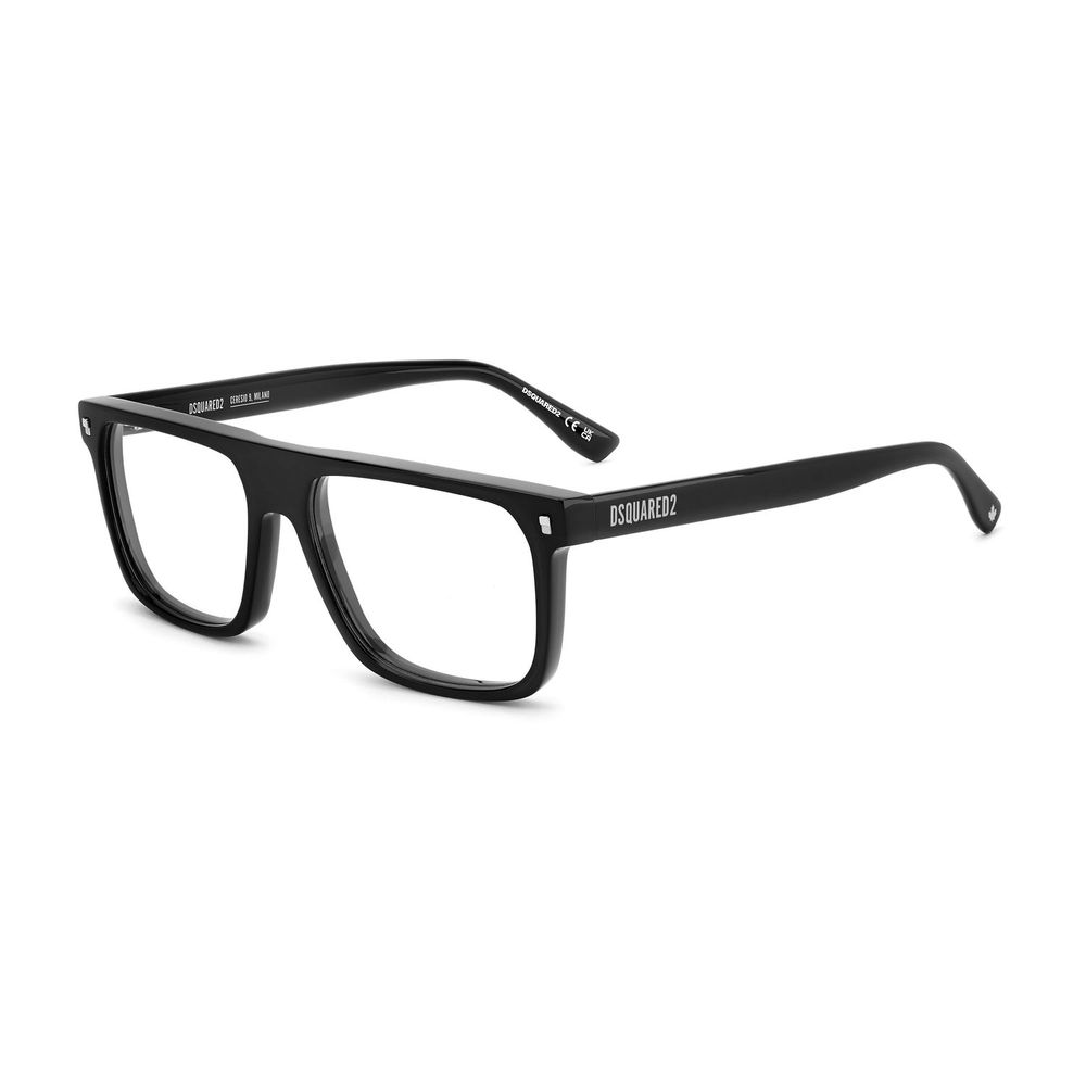 Eyeglasses Frames by Dsquared² for men in acetate and black & red showcases a refined silhouette, detailed with a black coloured frame finish and a sophisticated full-frame frame design.