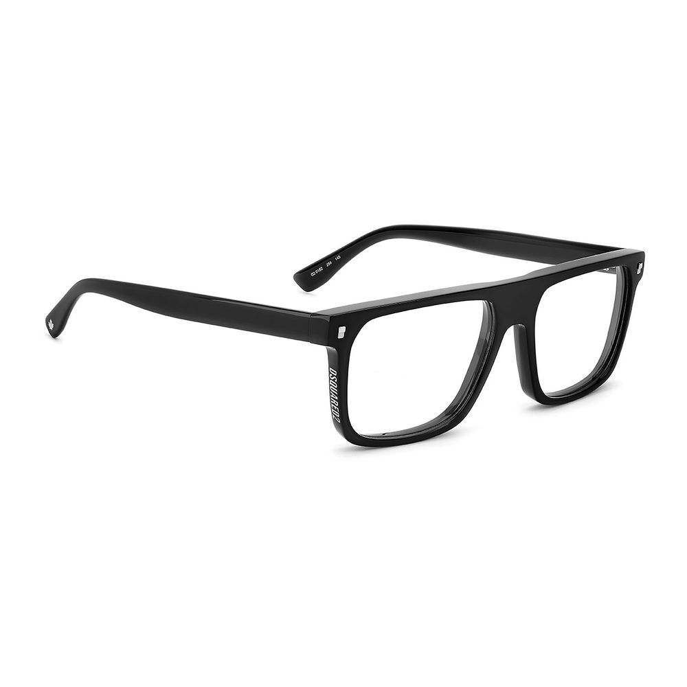 Eyeglasses Frames by Dsquared² for men in acetate black & red showcases a reflective silhouette, artfully incorporating a sophisticated black coloured frame with a distinct full-frame frame design.