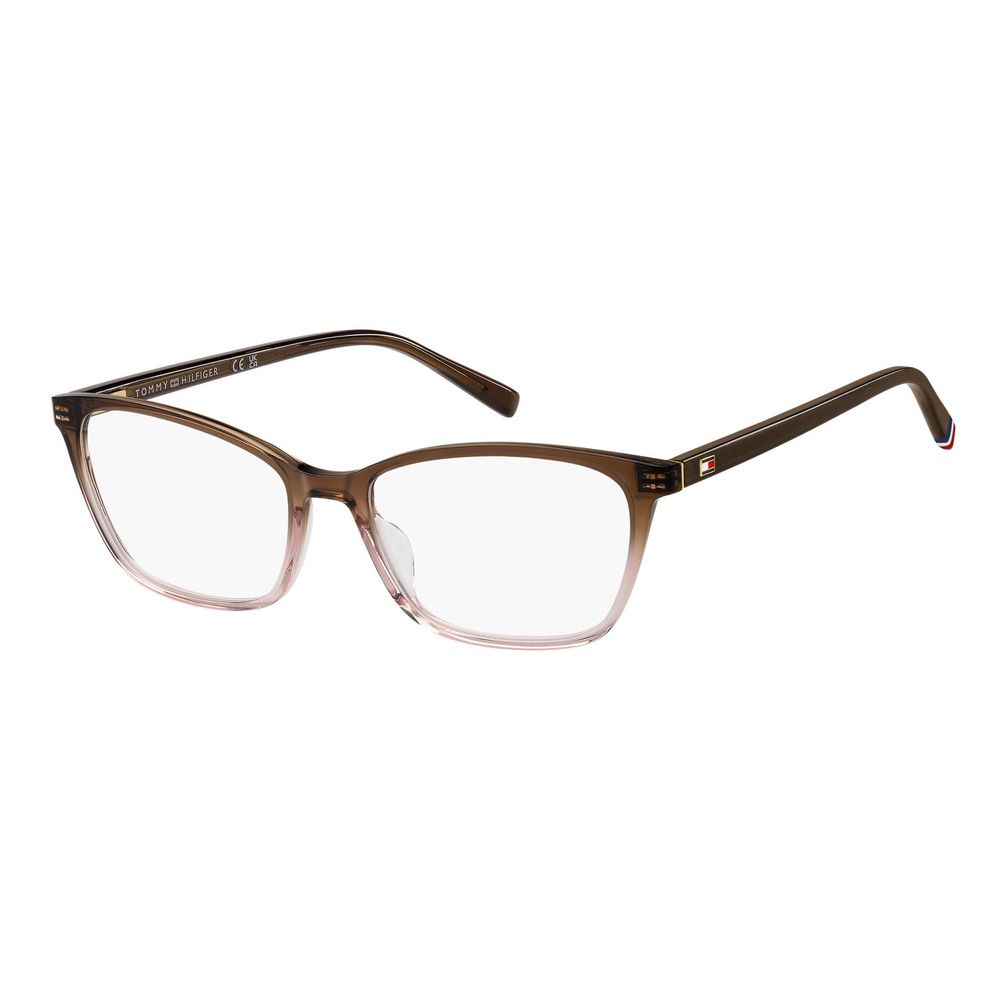 Eyeglasses Frames by Tommy Hilfiger for women in acetate and brown showcases a refined silhouette, detailed with a brown coloured frame finish and a sophisticated full-frame frame design.