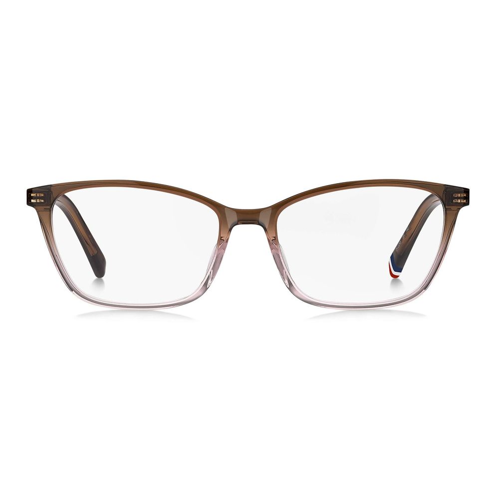 Eyeglasses Frames by Tommy Hilfiger for women in acetate brown showcases a refined full-frame frame design with a refined brown coloured frame finish for a refined and sophisticated look.
