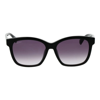 Sunglasses by Max Mara for women in acetate and black presents a sumptuous silhouette, featuring black coloured frame and butterfly full-rim frame design with gradient category-3-dark-tint lens for a sumptuous look.