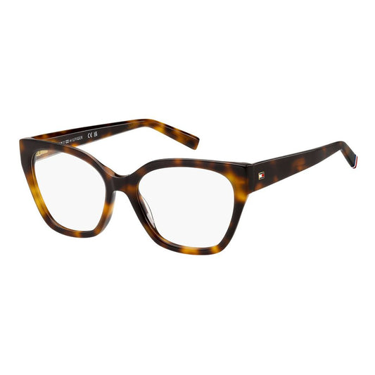 Eyeglasses Frames by Tommy Hilfiger for women in acetate brown features an refined silhouette, showcasing the refined brown coloured frame and sophisticated full-frame frame design.